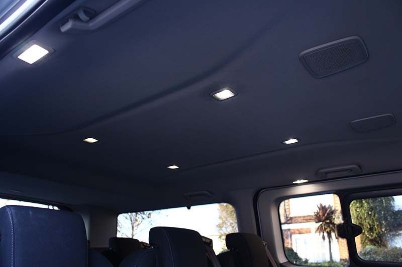 9 seater minibus hire interior roof