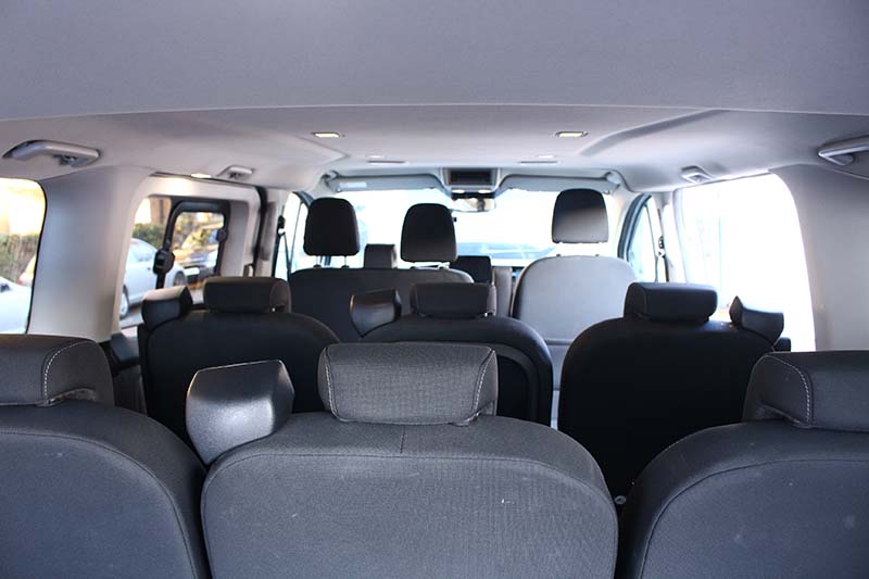 9 seater minibus hire interior seats